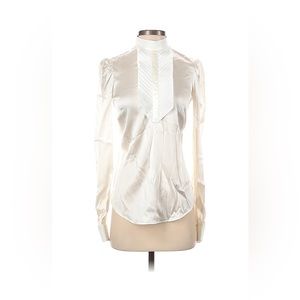 L’Wren Scott Silk Ruffled Blouse, Ivory